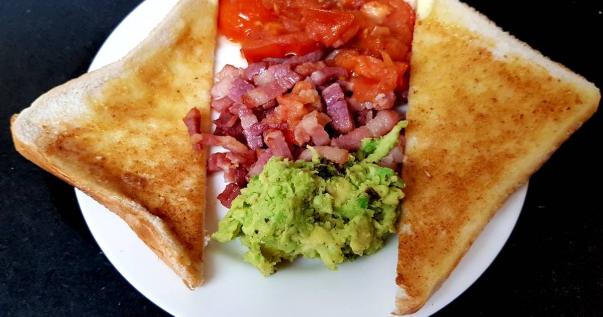 My Avocado Pancetta Tomato With Toast Recipe By Maureen Cookpad