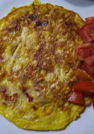 Una foto de Omelette de jamón y queso