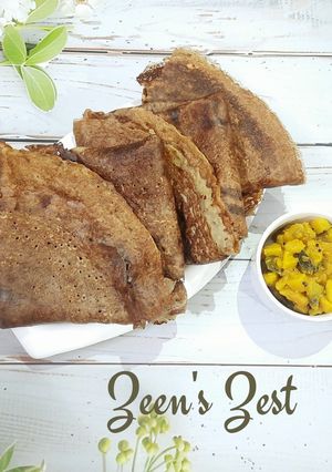 A picture of Buckwheat Flour and Moong Daal Dosas.