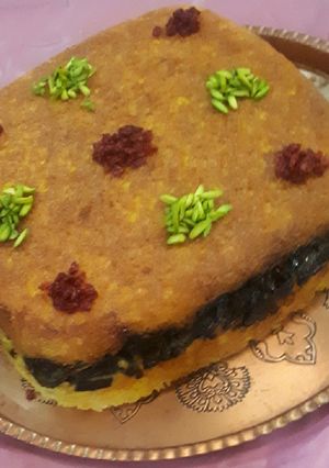 عکسی از دستور تهچین اسفناج