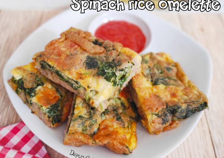 Spinach rice omelette