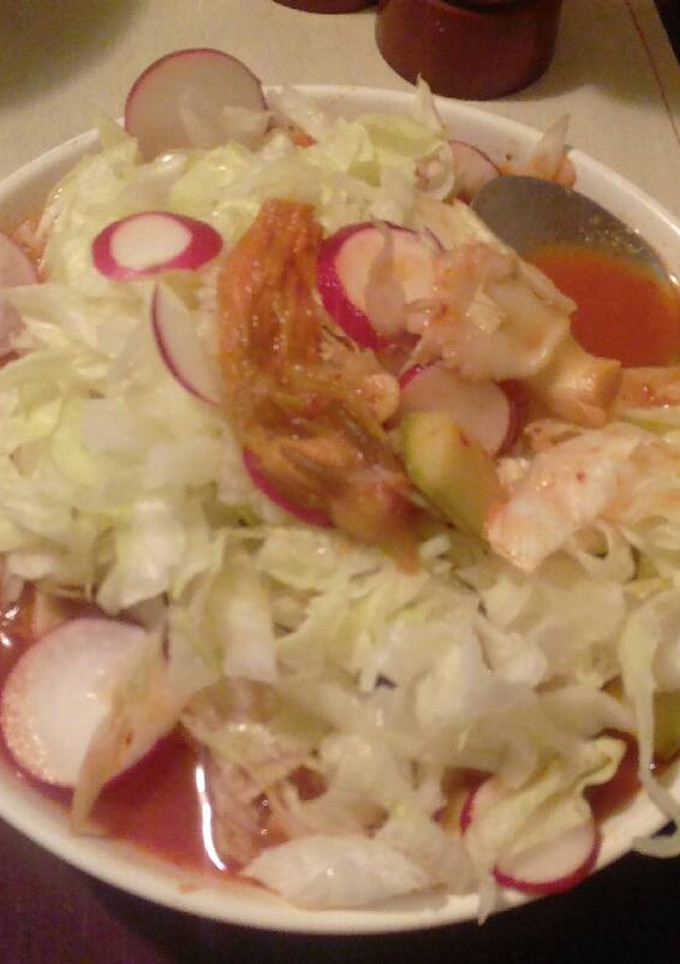 Una foto de Pozole casi vegetariano