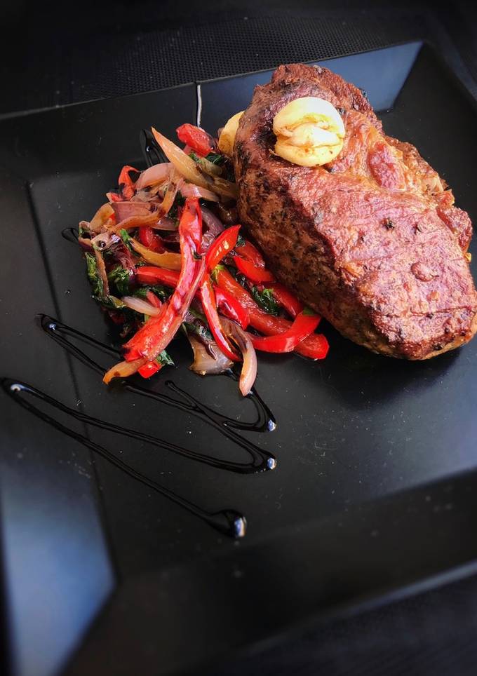 Стейк з кисло-солодким перцем🥩🌶