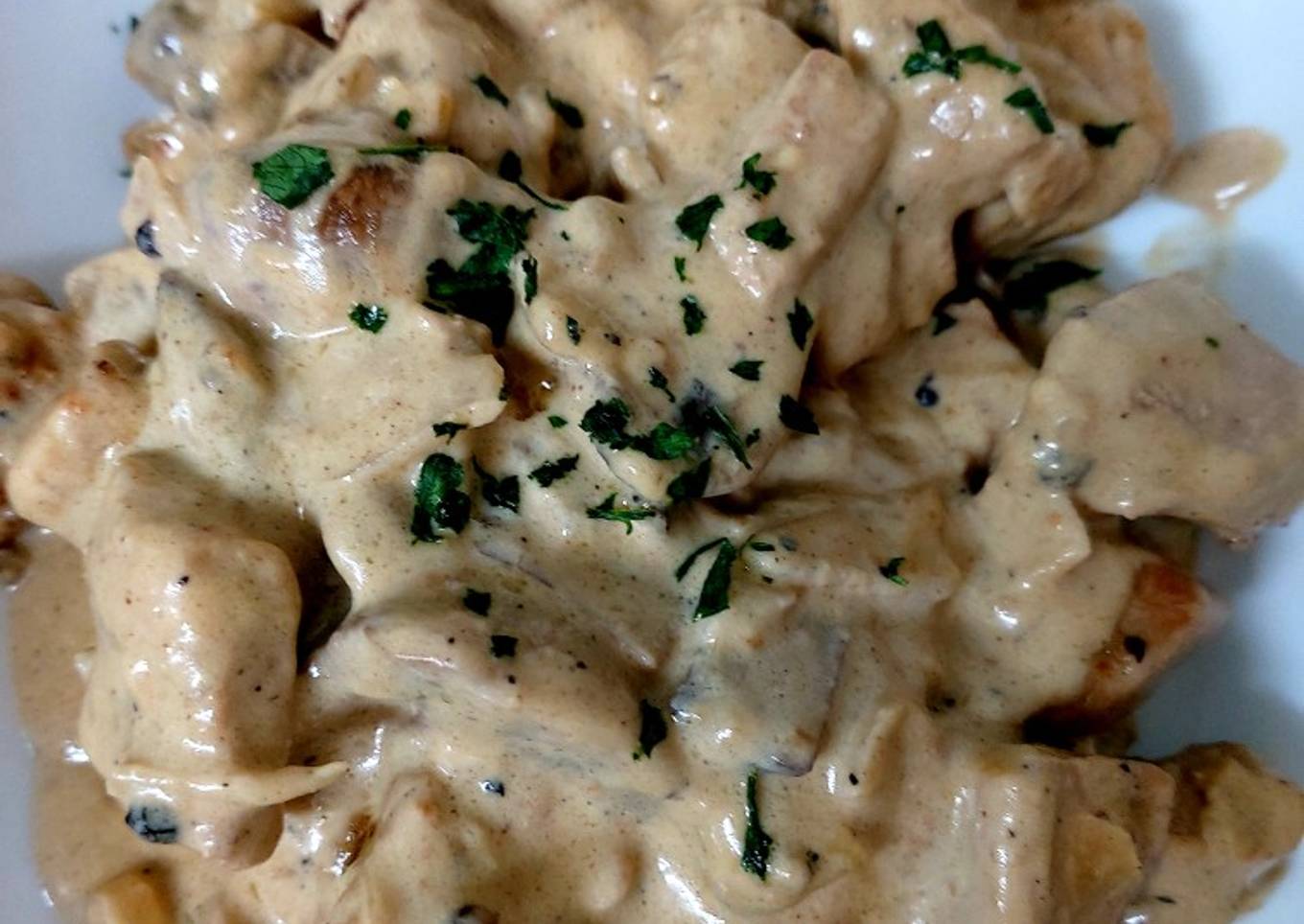 My Garlic, Mustard, Pork & Mushroom with Pasta 😍