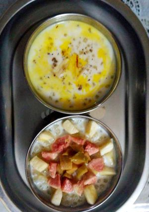 A picture of Sago Kheer and sago delight.