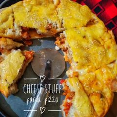 A picture of Cheese stuff parda pizza(without oven).