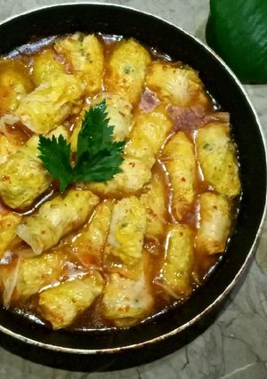 Foto resep Sawi Chicken Roll