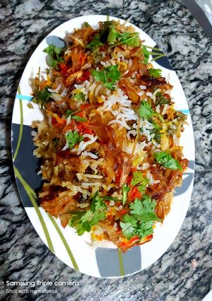 A picture of Chicken biryani.