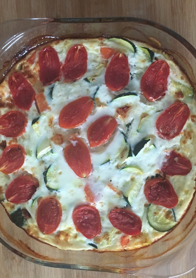 Una foto de Quiche de verduras sin masa y baja en calorías