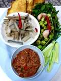 หยวกกล้วยเถื่อนลวกกะทิ