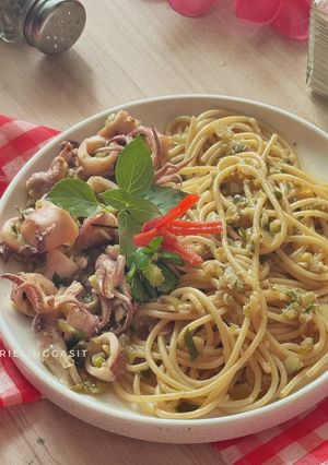 Foto resep Spaghetti ft Cumi Cabe Ijo