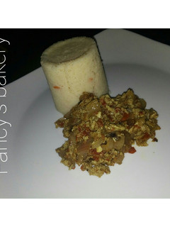 A picture of Couscous with cabbage sauce.