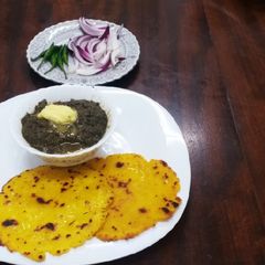 Green leafy vegetables n Maize chapati #MaizeFlourChallenge A picture of Green leafy vegetables n Maize chapati #MaizeFlourChallenge.