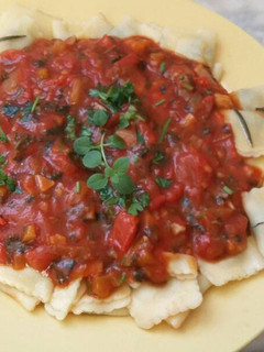 Una foto de Ravioles vegetarianos caseros