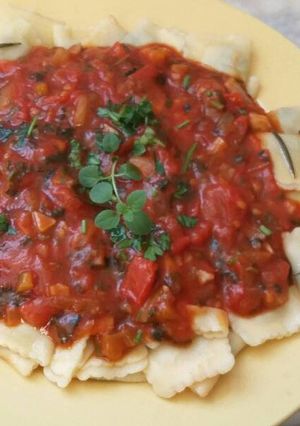 Una foto de Ravioles vegetarianos caseros