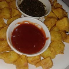 Potatoes cube Pakora A picture of Potatoes cube Pakora.
