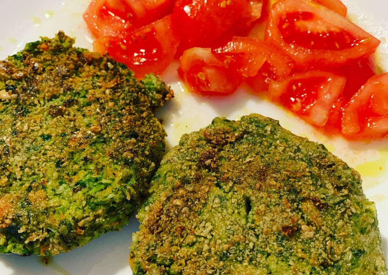 Hamburguesa de brócoli, zanahoria y espinacas