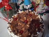 Postre de 🧑‍🎄Navidad🧑‍🎄🍄🐞con, Nutella, almendras, café y opo