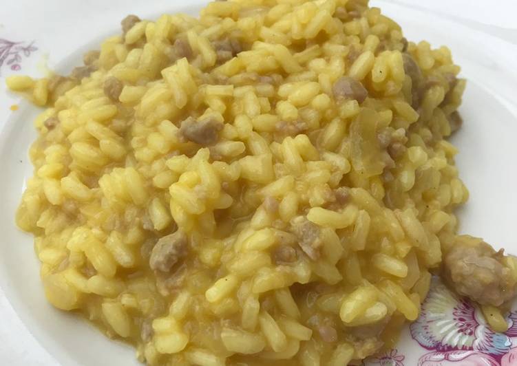 Saffron and sausage risotto