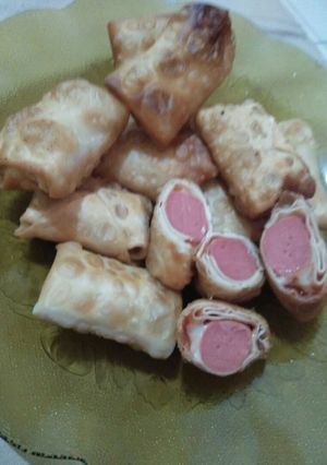 Foto resep Kulit pangsit isi sosis