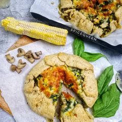 Mushroom Spinach Corn Galette A picture of Mushroom Spinach Corn Galette.