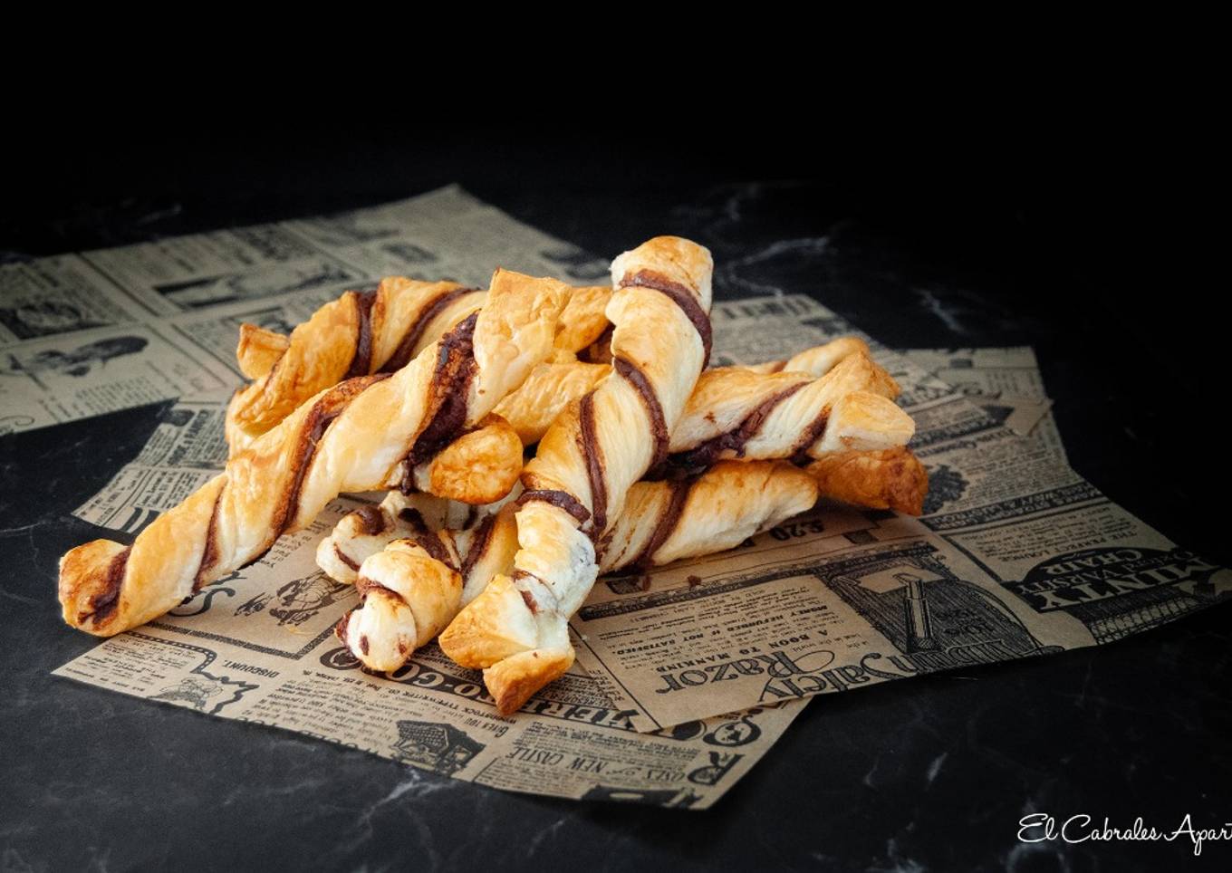 Lazos de hojaldre y Nutella