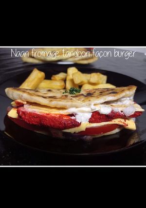 Une photo de Naan fromage tandoori façon burger