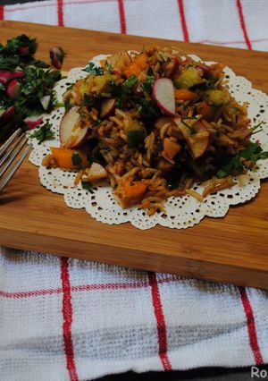 A picture of Rice salad.