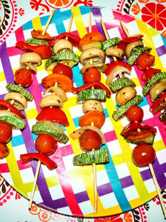 Una foto de Brochetas veganas