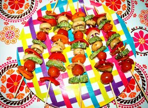 Una foto de Brochetas veganas