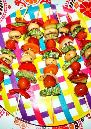 Una foto de Brochetas veganas