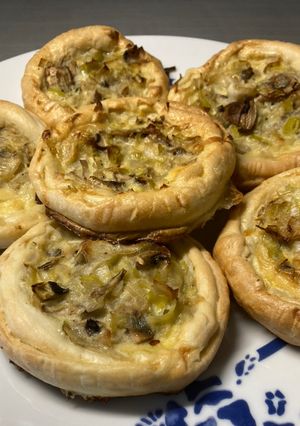 Une photo de Mini Quiches champignons-poireau