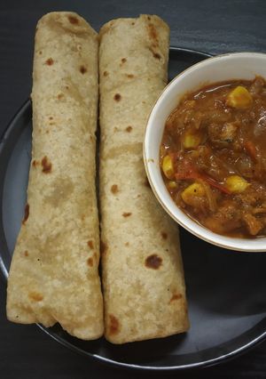 A picture of Chapati Corn Chicken Roll | Kids Lunch Box Recipe | Chapati Roll | Chicken Roll Recipe.