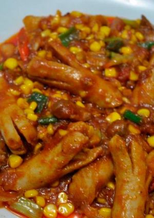 Foto resep Sosis ati ampela saos pedas manis