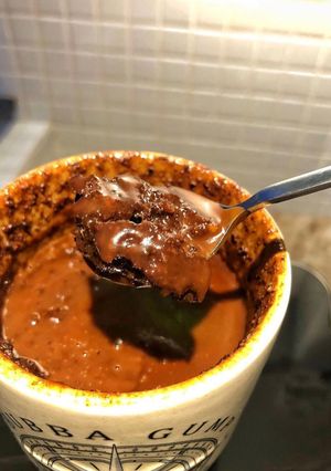 Foto de Bolo de caneca Low Carb (feito no microondas) sabor coco e chocolate