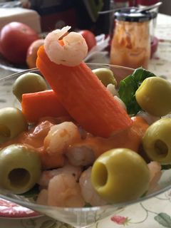 Una foto de Cóctel de gambas saludable