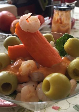 Una foto de Cóctel de gambas saludable