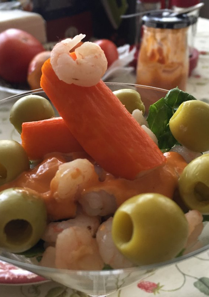 Una foto de Cóctel de gambas saludable