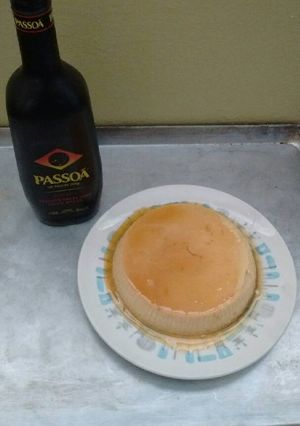 Una foto de Flan de passoa