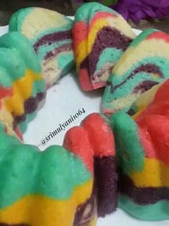 Foto resep Rainbow cake putih telur