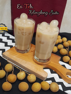 Foto resep Es Teh Kelengkeng Susu