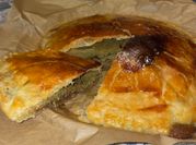Une photo de pâte feuilletée pistache