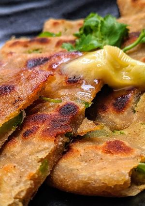 A picture of Shimla Mirch paratha.