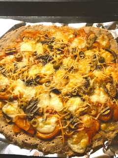 Una foto de Pizza casera saludable