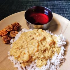 A picture of Goan Style Zero Oil Prawn Curry with Raw Mango.