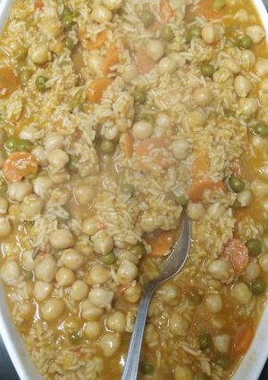 Una foto de Arroz Caldoso de verduras y garbanzos Thermomix