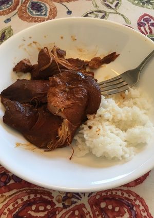 A picture of BBQ Orange Chicken.