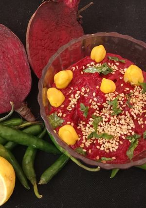 A picture of Beetroot Hummus.