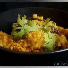 A picture of Bhuna Moong Dal with Dudhi /Louki Moong Dal Sabzi.