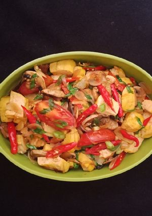 Foto resep Tumis Jamur Kancing Tahu